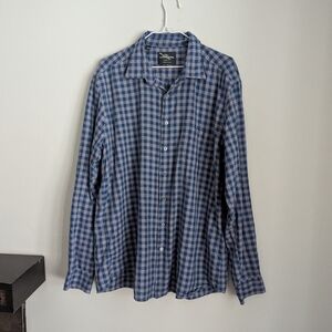 Rodd & Gunn Mens XL Button Up Shirt Check Sports Fit Pocket Woven Italy Blue 133